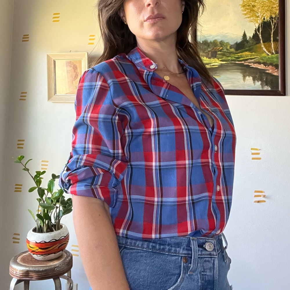 VTG plaid Russ button up